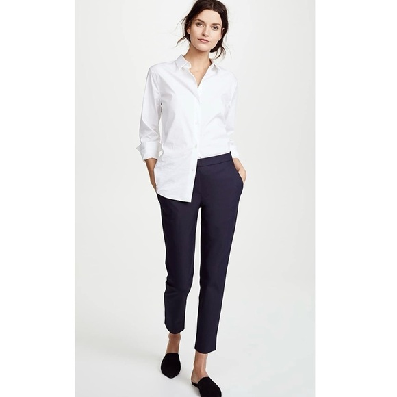 Theory Thaniel Approach Navy Cropped Slim Leg Pants Size 4
